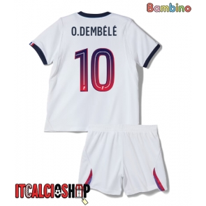 Paris Saint-Germain Ousmane Dembele #10 Seconda Maglia Bambino 2026-27 Manica Corta (+ Pantaloni corti)